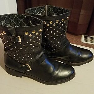 Sperry Leather Boots with Gold Studs